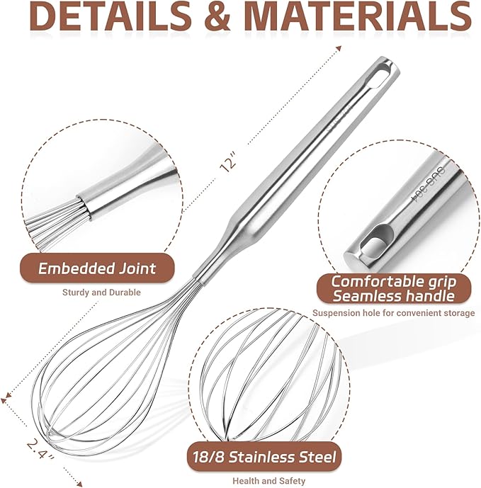 Stainless Steel Whisk Metal Whisk Balloon Wire Baking Whisks - Image 2