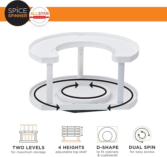 Allstar Innovations Spice Spinner Two-Tiered Spice Organizer & Holder That - Image 3