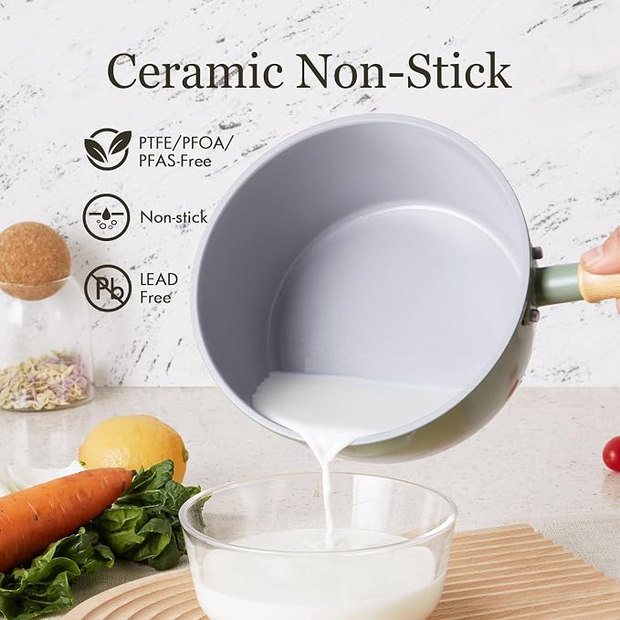 ROCKURWOK Ceramic Nonstick Sauce Pan, 3 QT Pot - Image 2