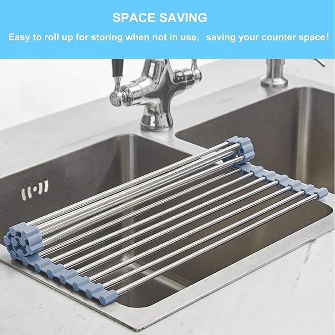 Seropy Roll Up Dish Drying Rack Over Sink Over The Sink Dish Drying Rack - Image 3