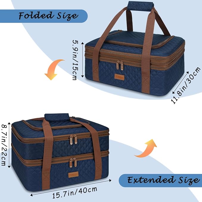 Quilted Insulated Double Casserole Carrier - Image 3