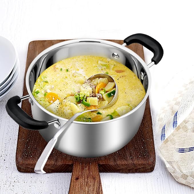 TeamFar Stock Pot 4qt, Stainless Steel Stock Soup Pasta Pot - Image 7