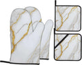 White Gold Marble Oven Mitts and Heat Resistant Pads by Unknown