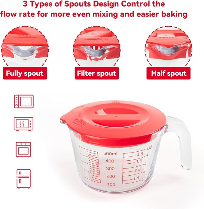 6 Pcs Glass Measuring Cups Set - Image 3