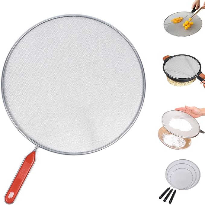 Splatter Screen for Frying Pan, Stainless Steel Grease Splatter Guard Splatter by HISKI