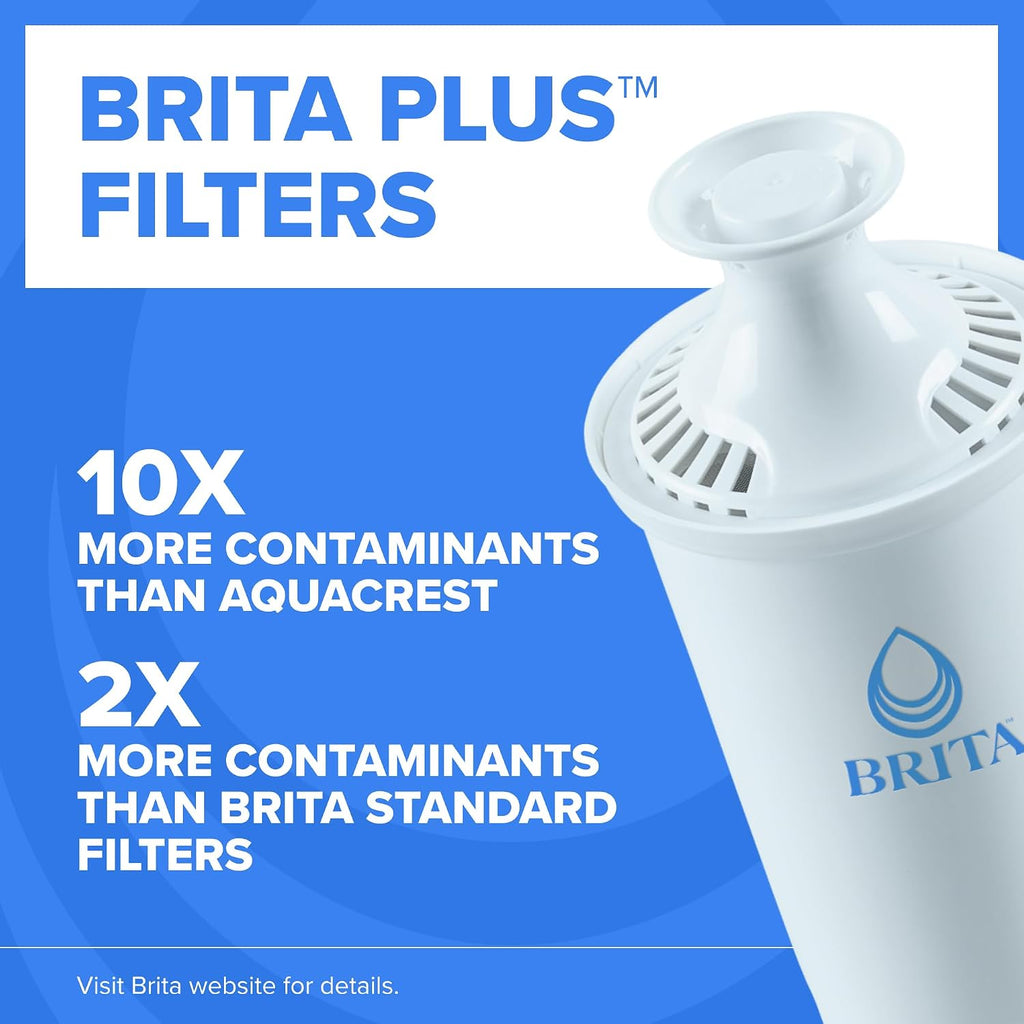 Brita Large 10-Cup Water Filter Pitcher with BritaPlus Filter, WQA