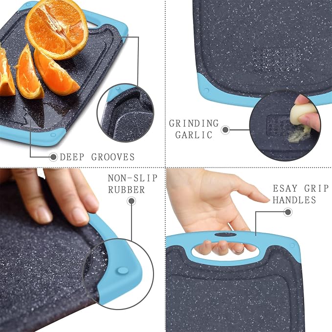 Plastic Cutting Board, 3 Pieces Dishwasher Safe Cutting Boards - Image 4