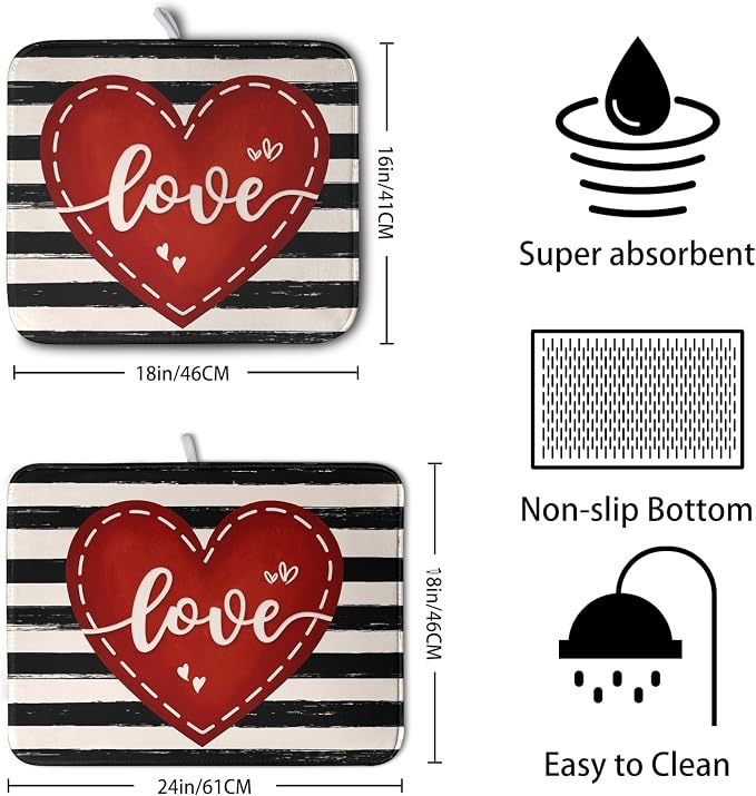 Valentine's Day Dish Drying Mat - Image 2