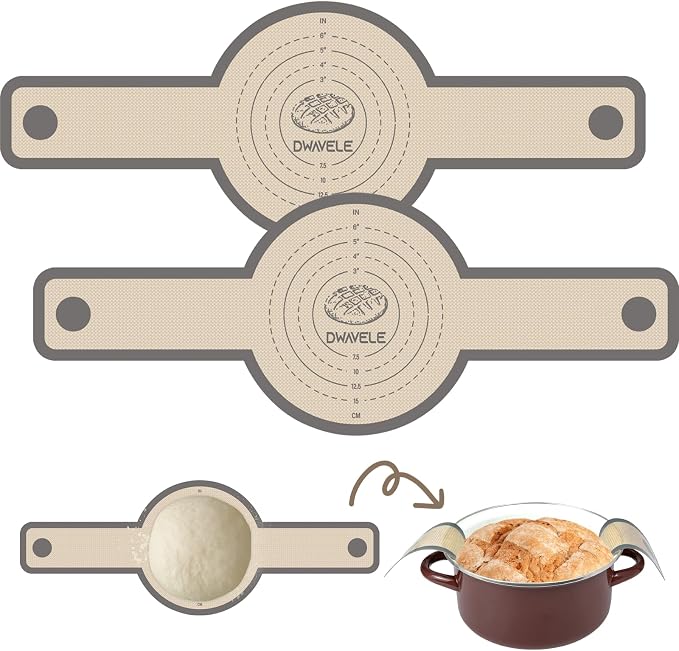 Silicone Bread Sling for Dutch Oven, Non-Stick & Easy to Clean Bread Baking Mat by Dwavele