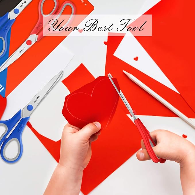 Scissors, iBayam 8" All Purpose Scissors Bulk 3-Pack, Ultra Sharp 2.5mm Thick - Image 7