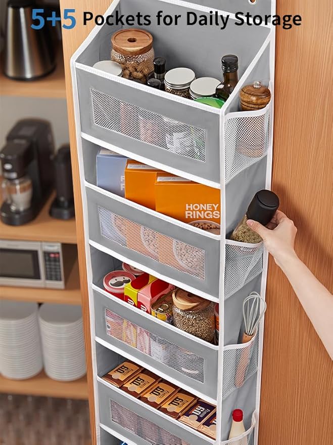JARLINK Over The Door Organizer Storage, 5 Shelf Hanging Door Organizer - Image 5