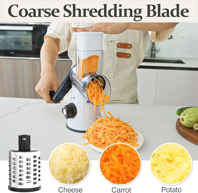 Cambom Rotary Cheese Grater Hand Crank Cheese Shredder - Image 2