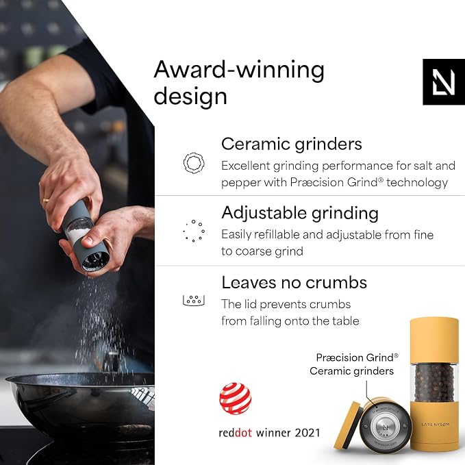 LARS NYSØM Salt and Pepper Grinder Set, Manual Salt and Pepper Mills - Image 2