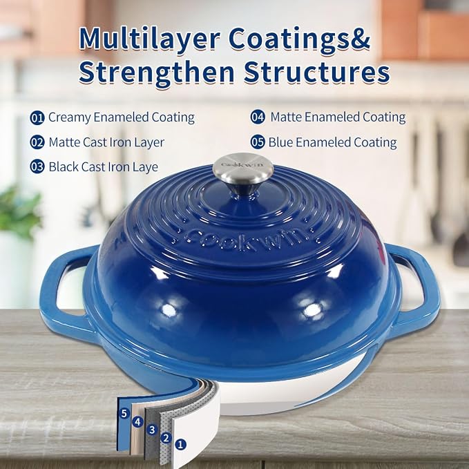 Enameled Cast Iron Bread Oven, 6 Quart Dutch Oven - Image 5