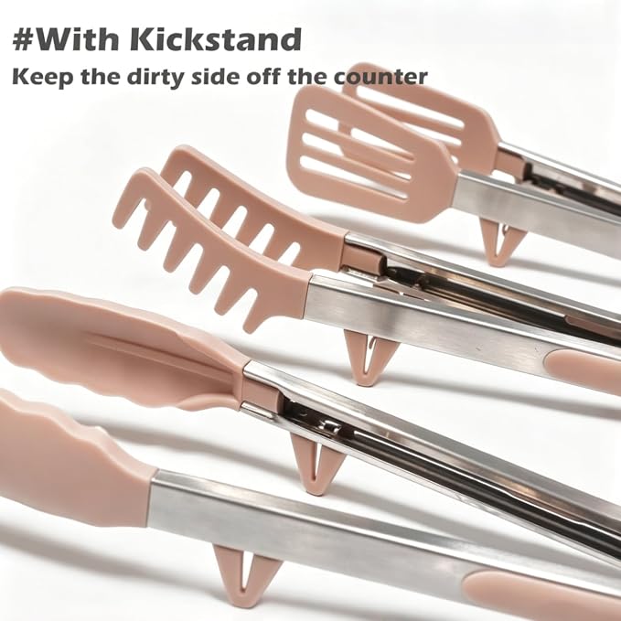 Tongs for Cooking, Food Grade Serving Tongs Set of 3 - Image 2