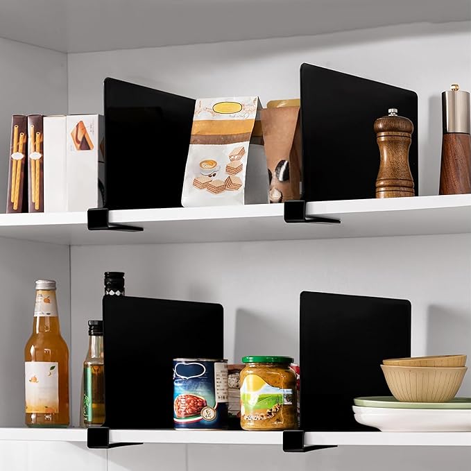 HBlife 8 Pack Black Shelf Dividers, Vertical Purse Organizer - Image 8