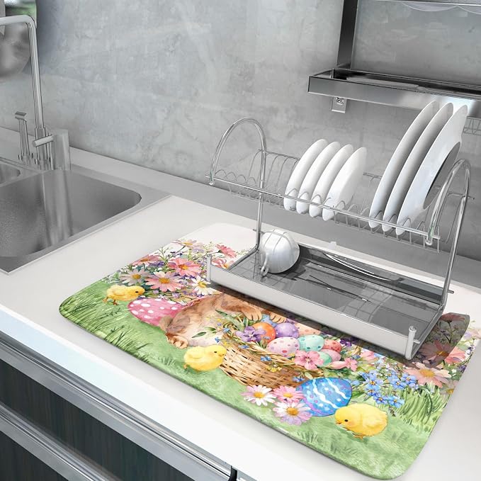 Easter Rabbit Eggs Dish Drying Mat - Image 5