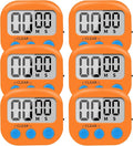 6 Pack Small Digital Kitchen Timer Magnetic Back and ON/Off Switch, Minute by LinkDm