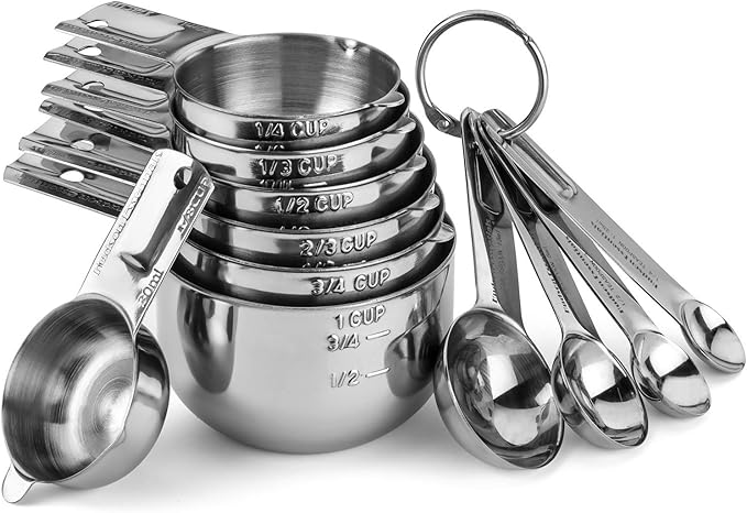 Hudson Essentials Stainless Steel Measuring Cups and Spoons Set by HudsonEssentials