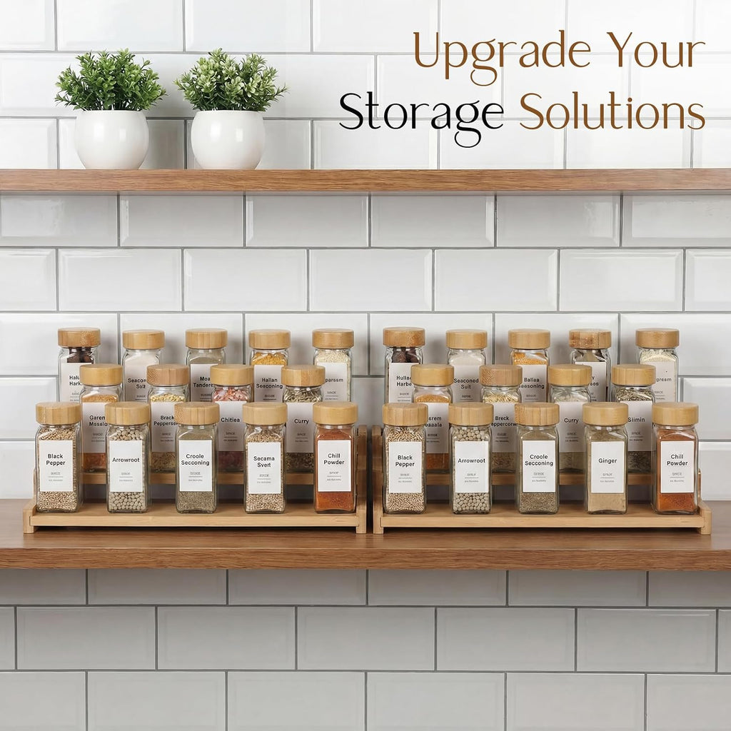 Spice Rack Organizer for Cabinet, 18in Bamboo Tiered Spice Rack,Used