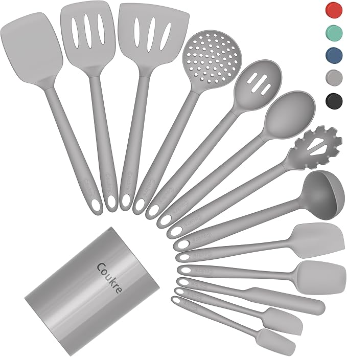 Coukre Silicone Kitchen Cooking Utensils Set by Coukre