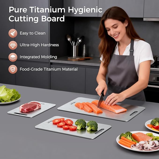 Titanium Cutting Board Set of 3, 100% Pure Titanium Cutting Boards - Image 2