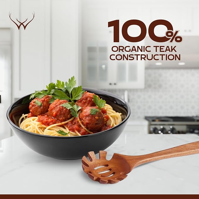 12 Pcs Wooden Cooking Utensils Set – Luxury Wooden Kitchen Utensils - Image 8