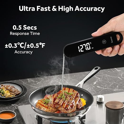 Searon 0.5S Instant Read Digital Meat Thermometer, Electric Food Thermometer - Image 2