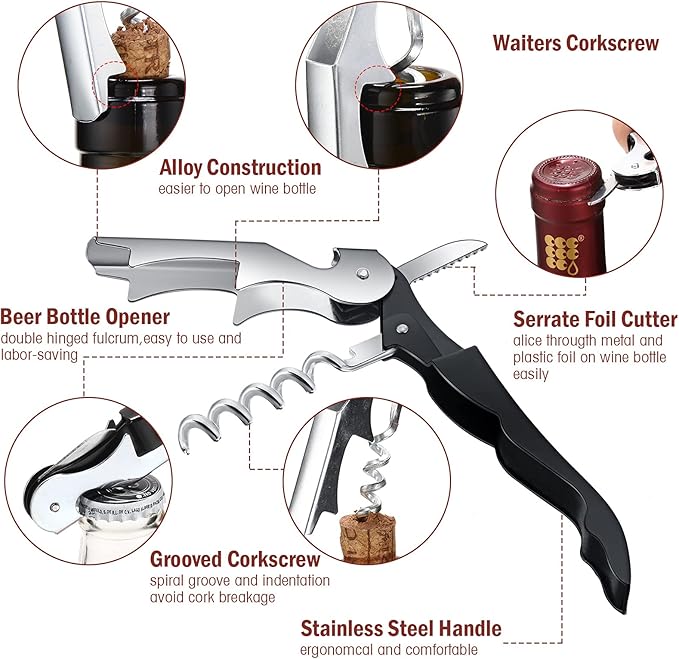 Wine Keys Opener Travel Corkscrew Wine bottle Opener Waiter Beer Bartender - Image 4