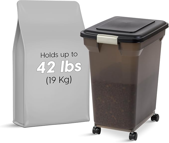 IRIS USA Airtight Dog Food Storage Container, WeatherPro, Removable Wheels - Image 2