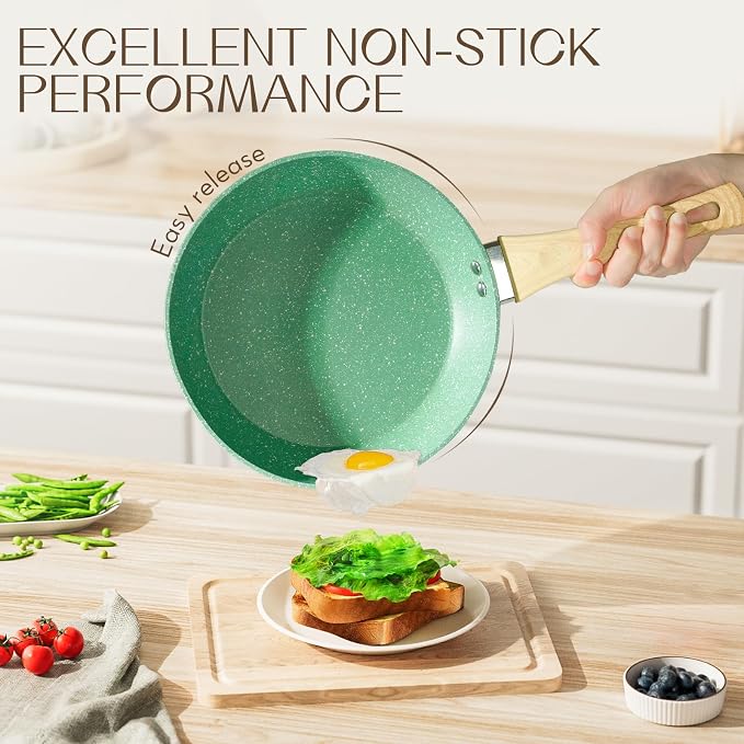 Innerwell Nonstick 9.5 Inch Skillet, PTFE & PFOA Free, Suitable - Image 3