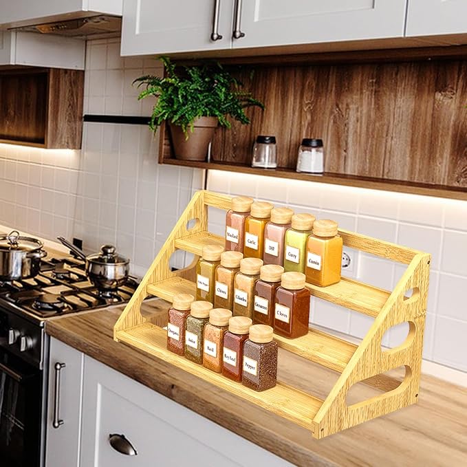 Spice Rack - Bamboo Wood Spice Rack Organization - Image 7