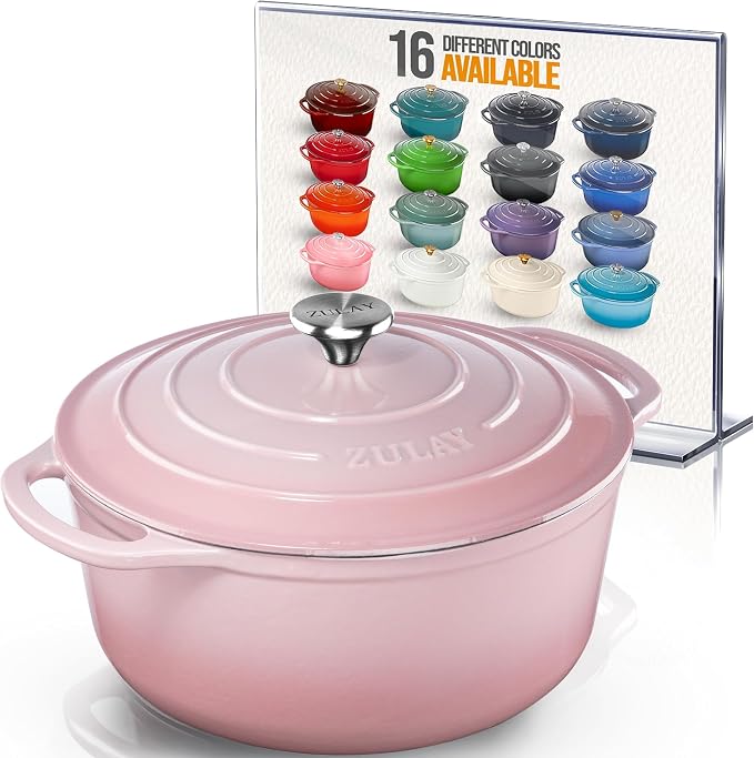 Zulay Kitchen 6 Quart Enameled Cast Iron Dutch Oven Pot by ZulayKitchen
