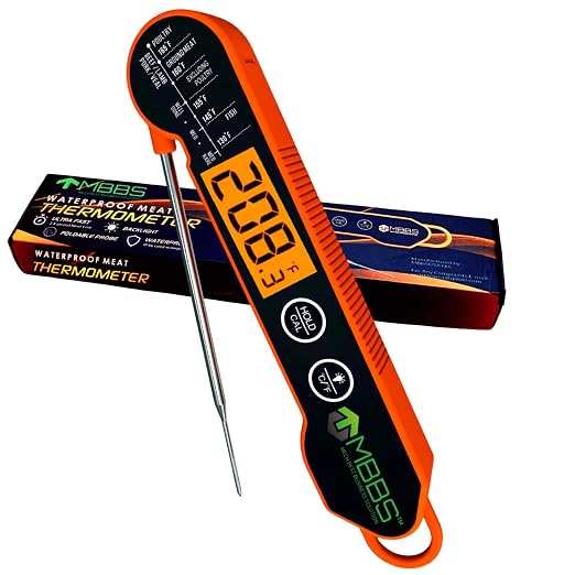 Instant Read Meat Thermometer for Cooking | Waterproof IP66 & Ultra Fast | by MBBS