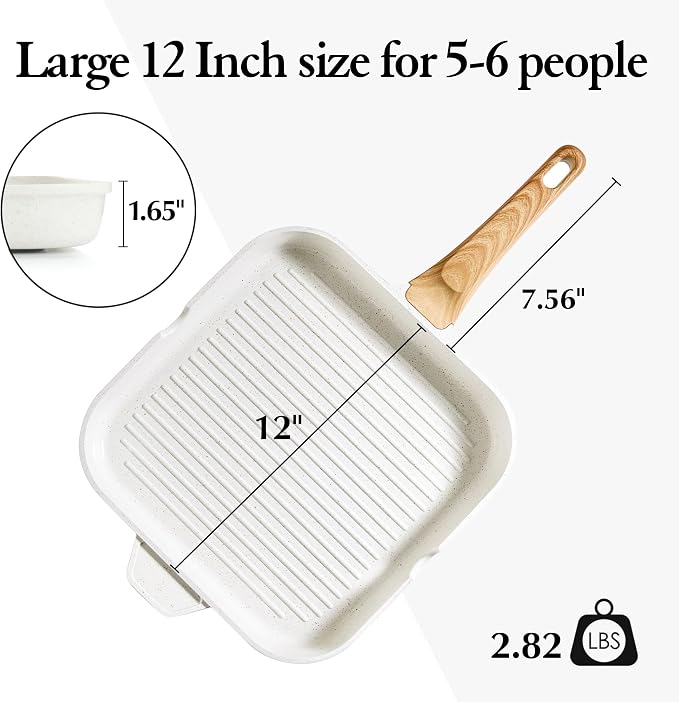 SENSARTE Nonstick Ceramic Grill Pan - Image 7