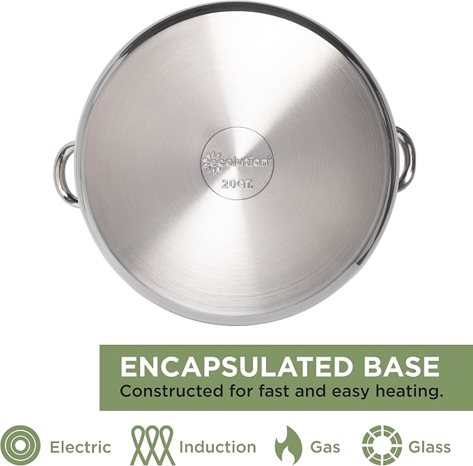 Ecolution Stainless Steel Stock Pot, Encapsulated Induction Ready Cooking Pot - Image 5