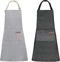 Tosewever 2 Pieces Kitchen Cooking Aprons, Cotton Polyester Blend Adjustable by Tosewever