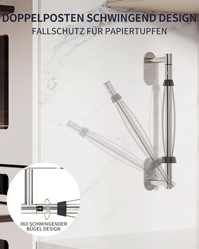 Paper Towel Holder Under Cabinet, Self Adhesive or Wall Mount - Image 4