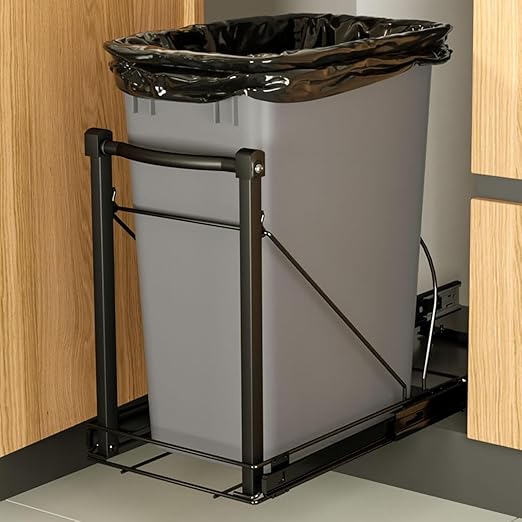 Adjustable Under Cabinet Trash Can Organizer by SlideBinHomeHub