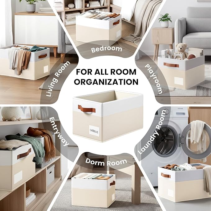 4 Pack Large Closet Storage Baskets - Image 6