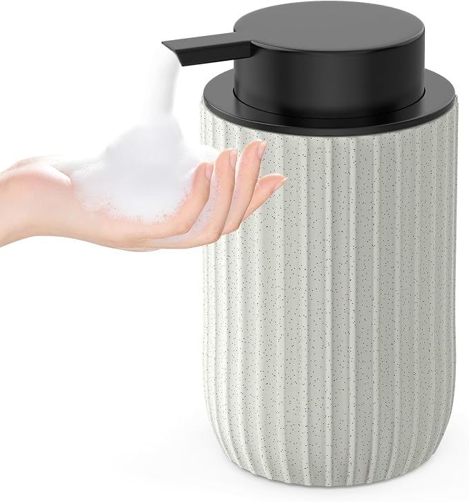 Ceramic Foaming Hand Soap Dispenser，12 oz Bathroom Soap Dispensers， Lotion by POSOSTO