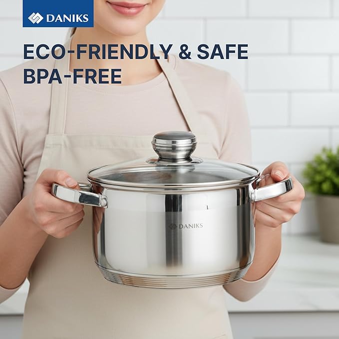 Daniks Standard 4 Quart Stainless Steel Stock Pot - Image 8