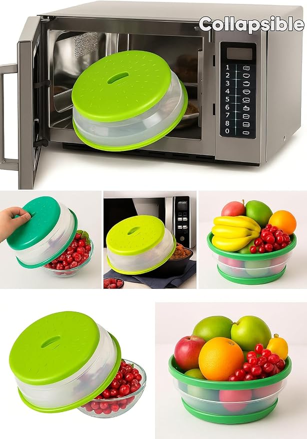 Dependable Industries' 2-in-1 Collapsible Microwave Splatter Guard Cover & - Image 2