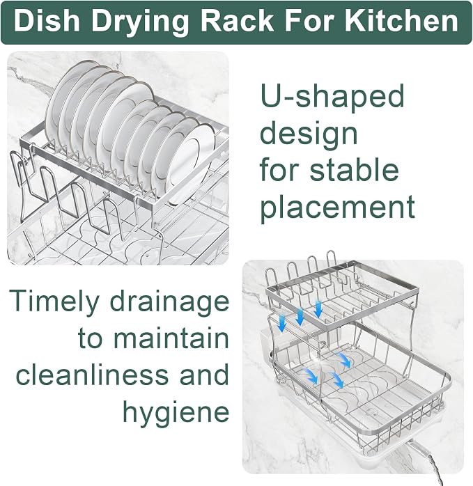 LIYI Dish Drying Rack, Large Dish Rack - Image 5