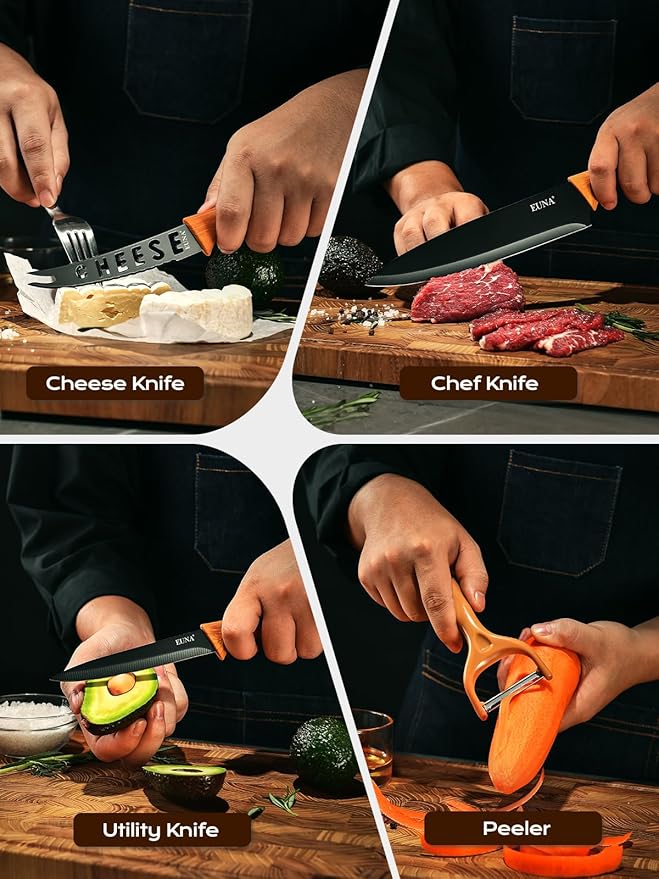 EUNA Knife Block Set, German High-Carbon Stainless Steel Knife Sets - Image 7