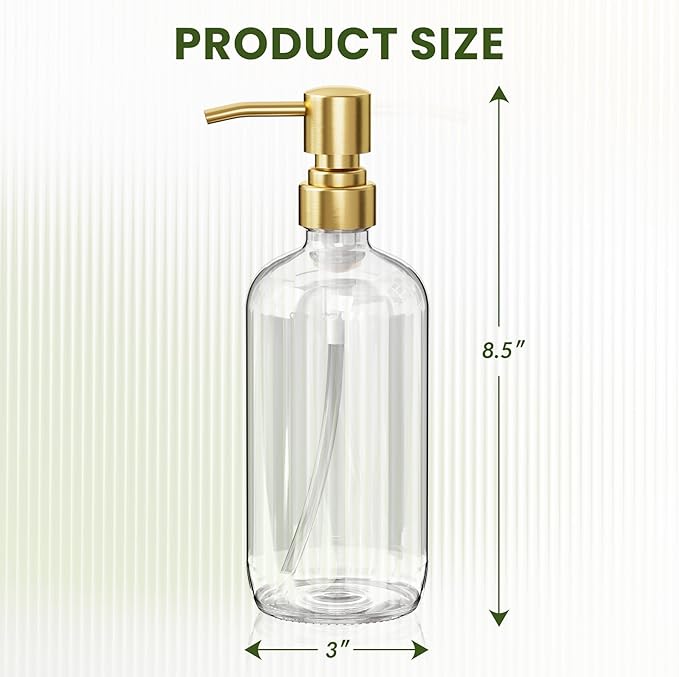 AmazerBath Soap Dispenser, 2 Pack Glass Soap Dispenser - Image 3