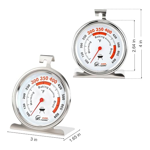 2.64" Oven Thermometer 100-600°F Kitchen Cooking Thermometer Instant Read - Image 2