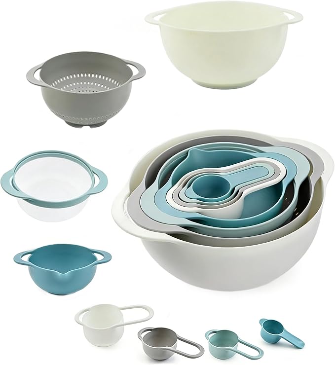Plastic Mixing Bowls Set 8/10 PCS by FoniFox