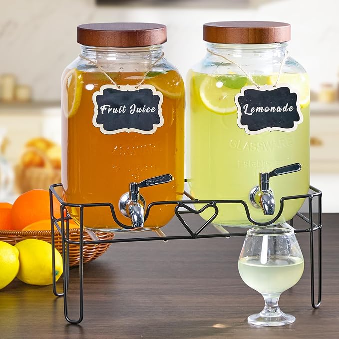 2 Pack1Gallon Glass Drink Dispenser - Image 6