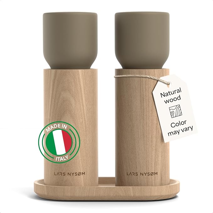 LARS NYSØM Wooden Salt and Pepper Grinder Set Manual by LN